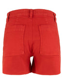 Jane High Rise Denim Short in Tomato Red