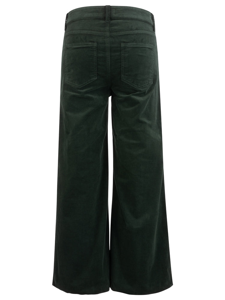 Meg HR Fab AB Wide Leg Corduroy- Evergreen