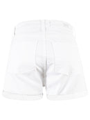Jane HR Short Uneven Roll Up Raw Hem - Optic White