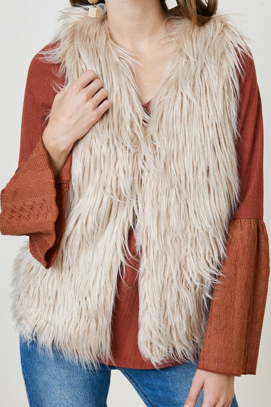 Faux Fur Vest  Adore Boutique