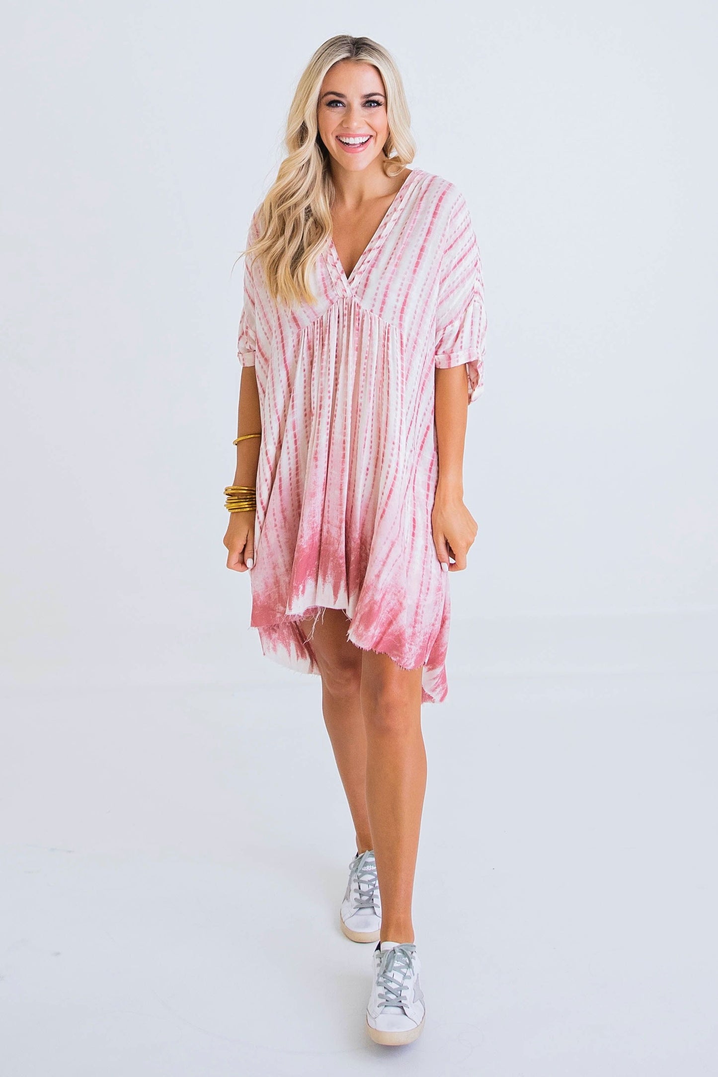 Tie Dye V Neck Dress