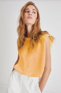 Shoulder Pad Crepe Tank