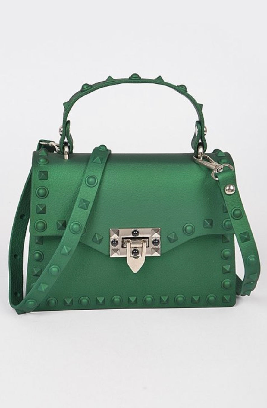 Green Studded Clutch