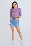 Purple Ruffle Sweater