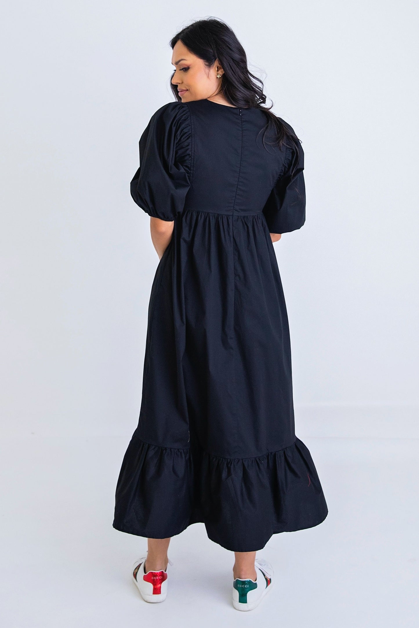 Poplin V Neck Maxi