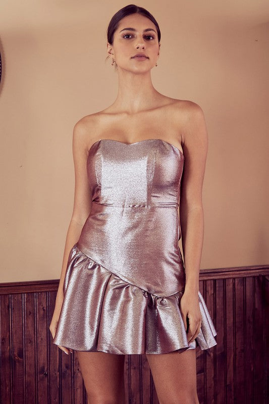 Metallic Strapless Dress