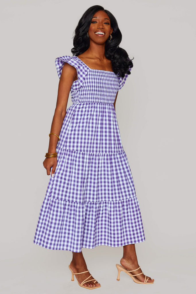 Brynn Purple Checker Dress