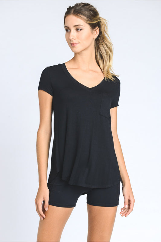 V Neck Pocket Tee