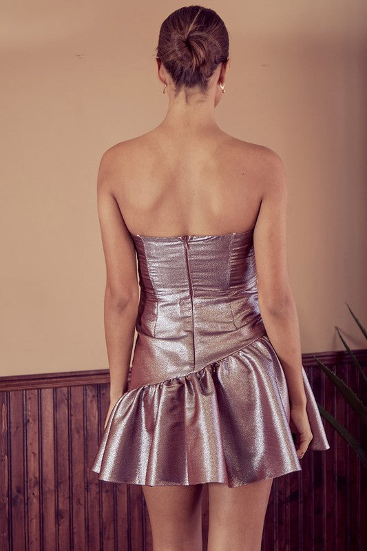 Metallic Strapless Dress