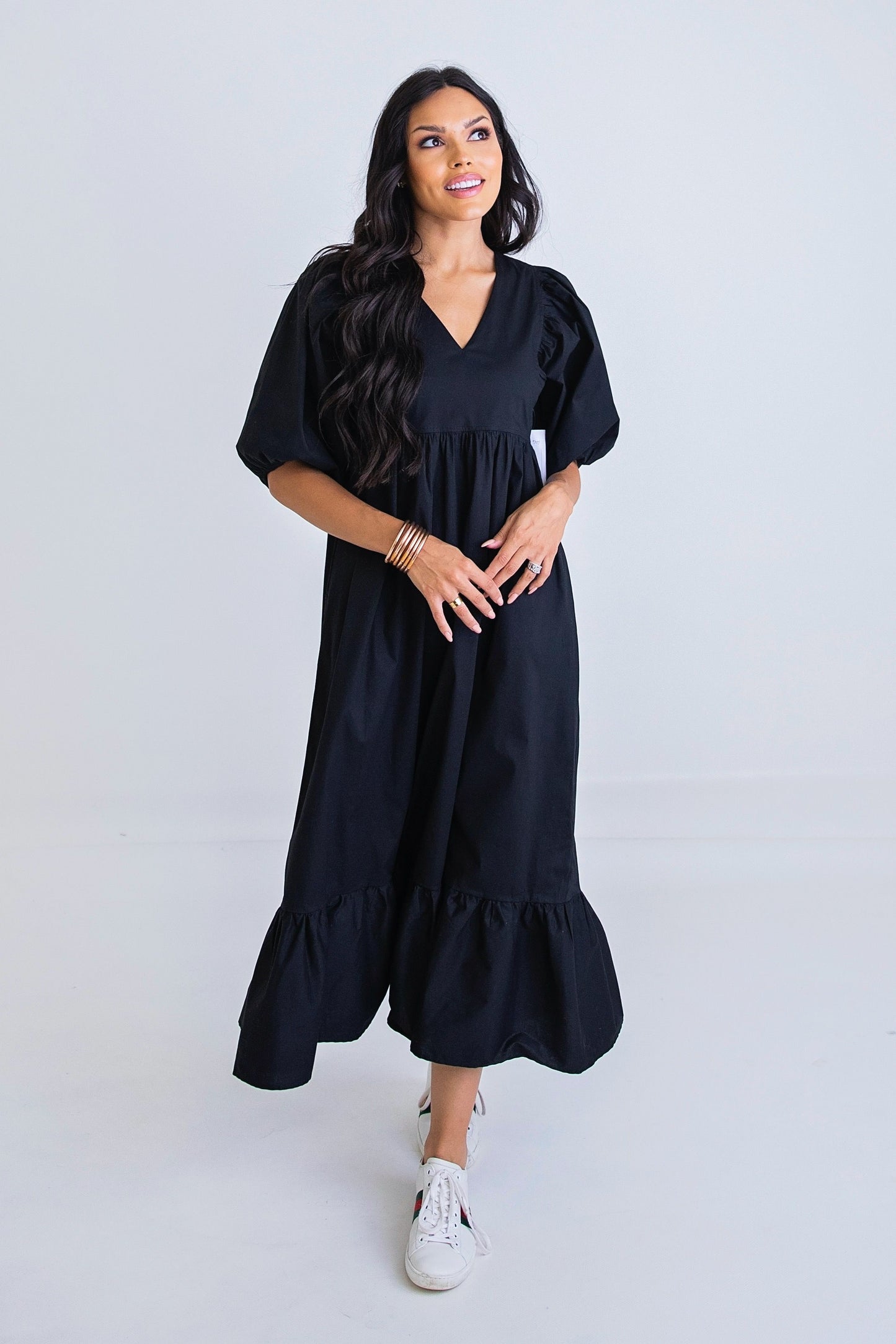 Poplin V Neck Maxi