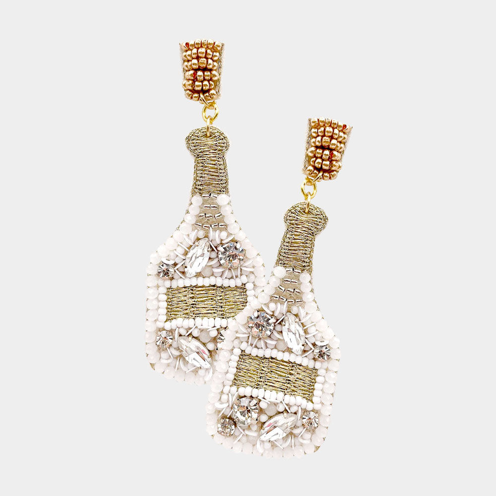 White Champagne Earrings