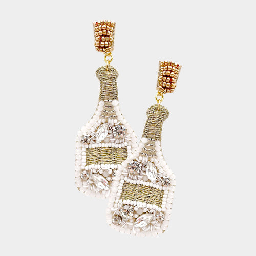 White Champagne Earrings | Adore Boutique women's clothing & accessories