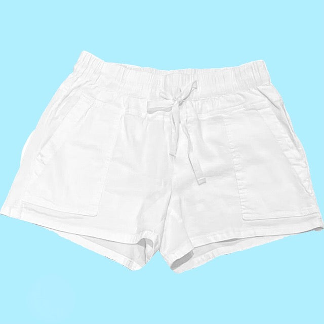 White Smocked Waist Short